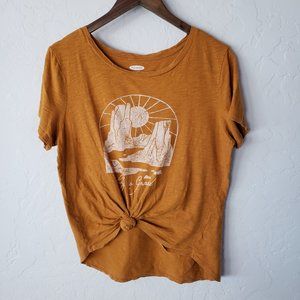 Gold Orange Life Is Grand Graphic Tee